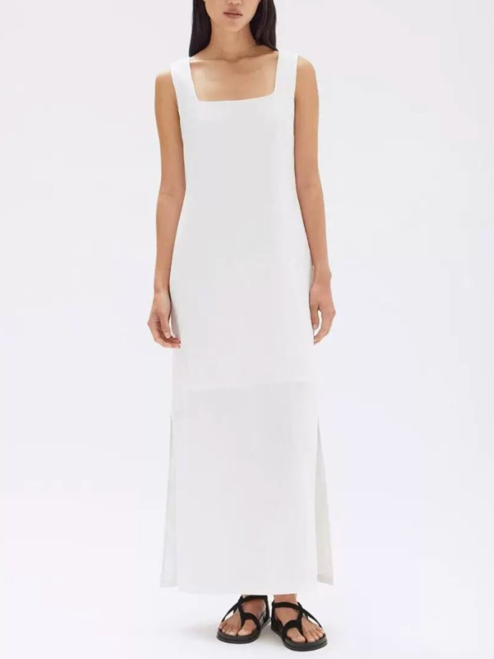 Assembly Label Georgina Linen White Maxi Dress US 2/4/6/8 White Quiet Lux